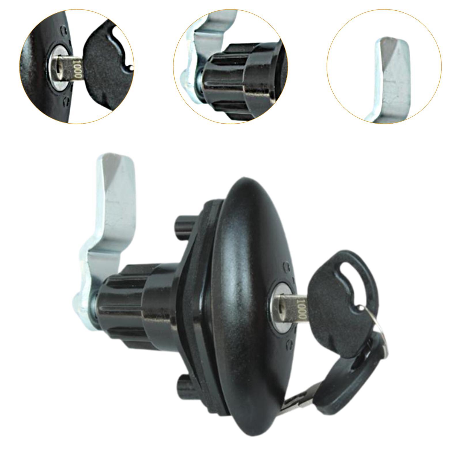 Door Lock - キャンパー用キャビンドアの交換用、亜鉛合金製の家具用ロック、セキュリティ金具、2つの鍵付きトレーラーラッチRVドアロック