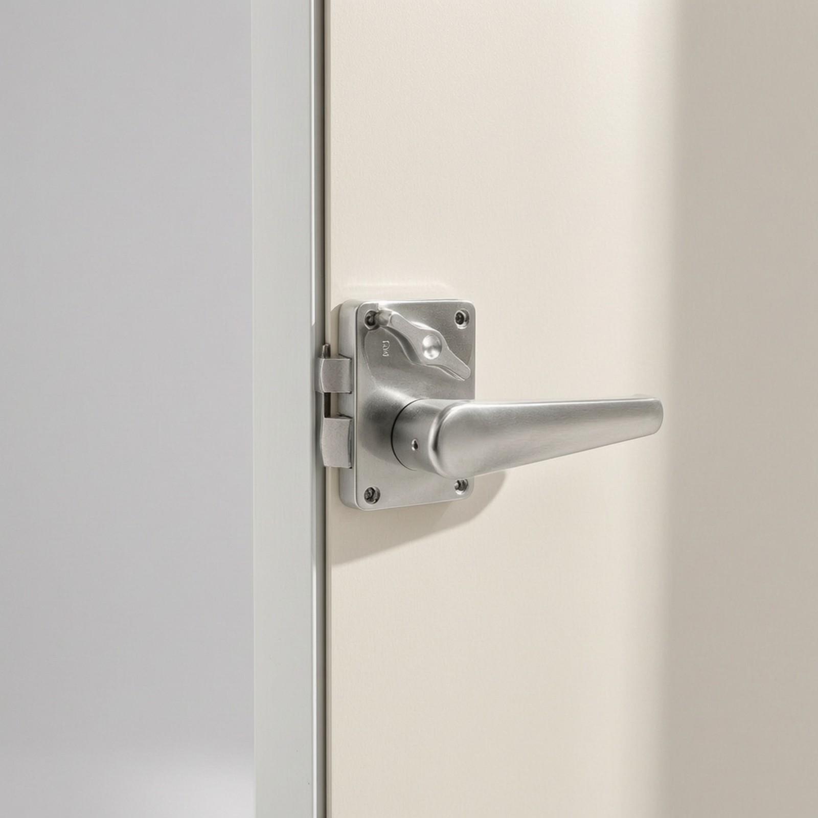Door Lock - キャンピングカー用トイレドアロック。滑らかなABS製ハンドル付き。RVトレーラーの外開きドアに取り付け可能。19mmの穴あけ加工が必要。