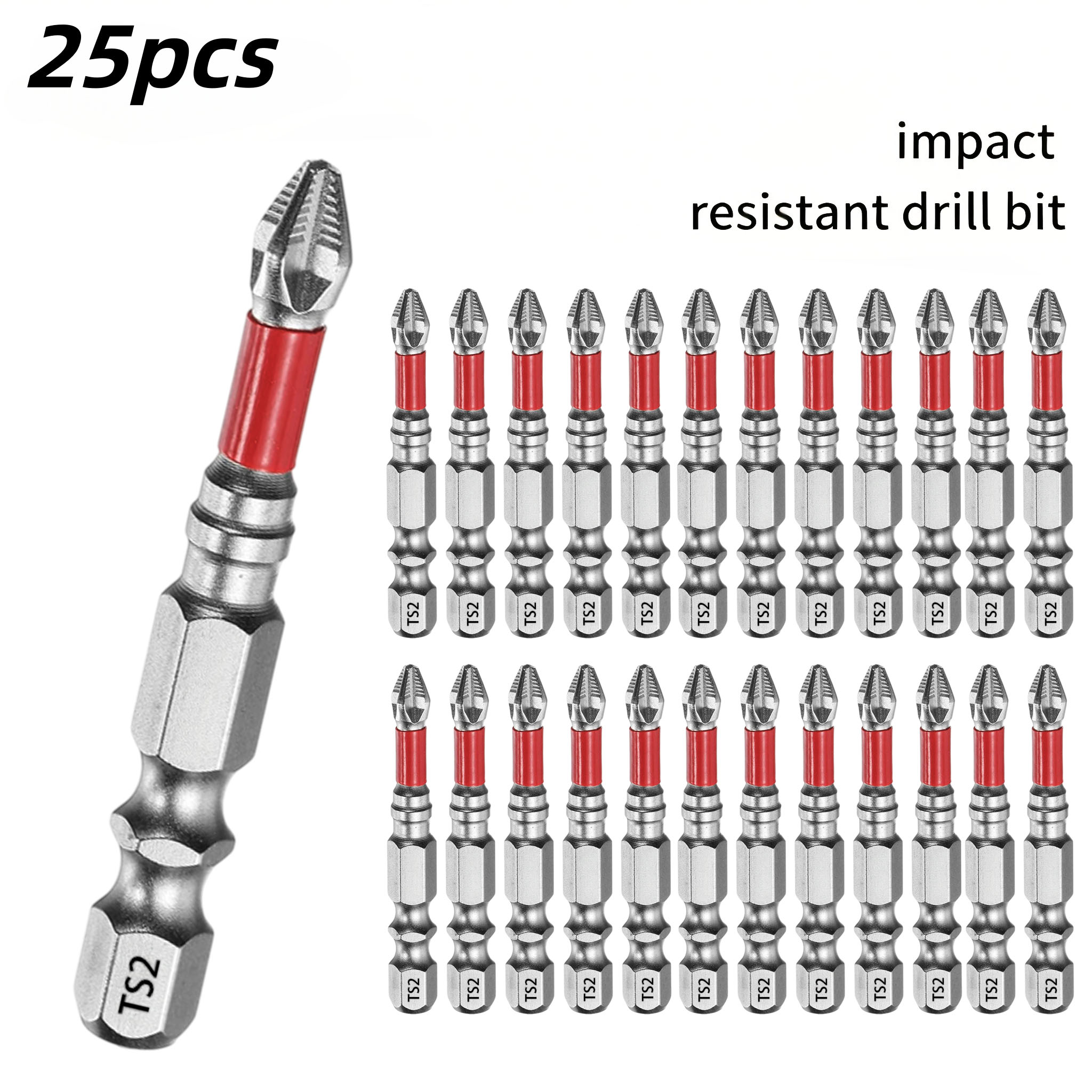 25個入り、50mmのプロ仕様ロングシャンクドライバービット - Drill Bits のレビューと価格