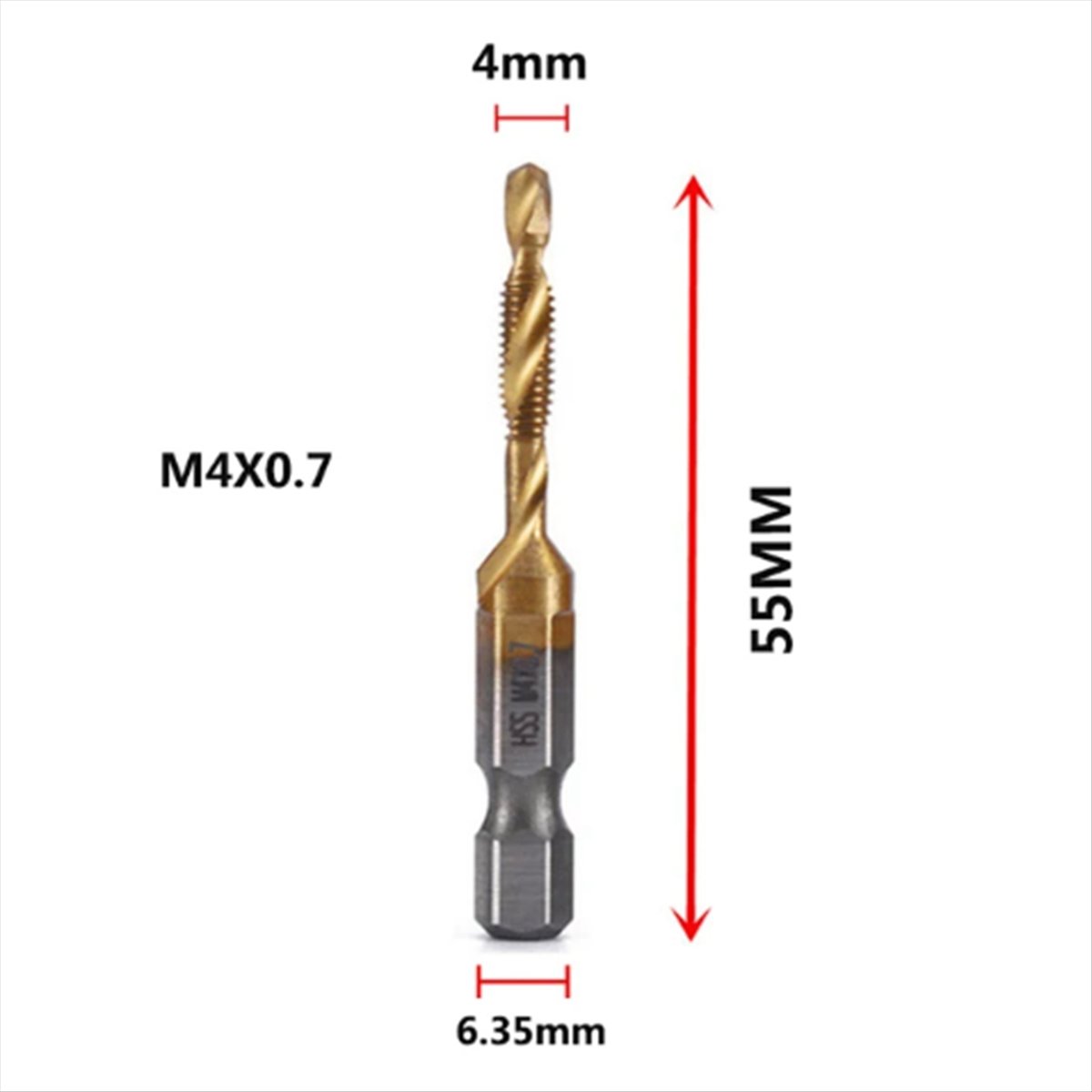 ✼ M4x0.7mm 六角軸 チタンコーティング HSS ス - Drill Bits のレビューと価格