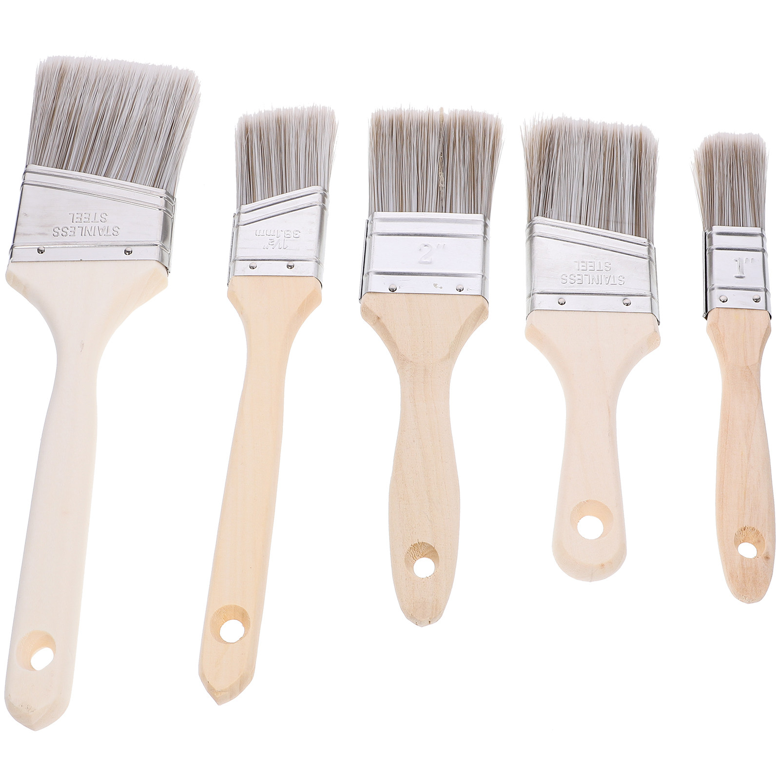 5本セット 木製ハンドル付き ペイントブラシセット。持ち運び - Home Improvement Fence のレビューと価格