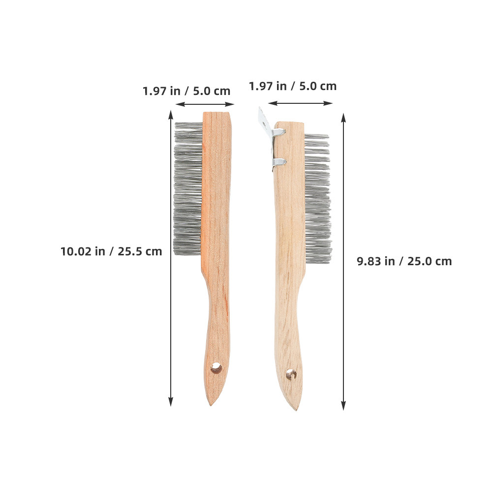 木製ハンドル付きのスチールワイヤーブラシ2本セット – 錆除 - Paint Brush のレビューと価格